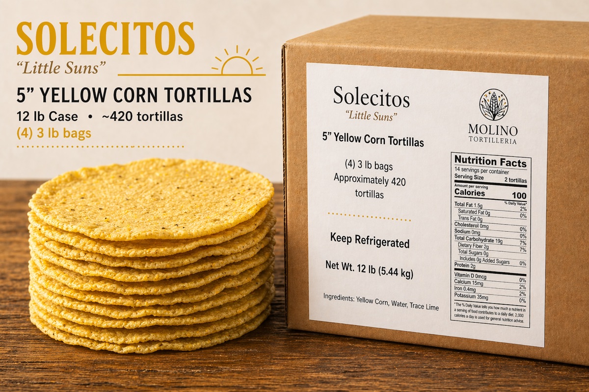 Solecitos yellow corn tortillas